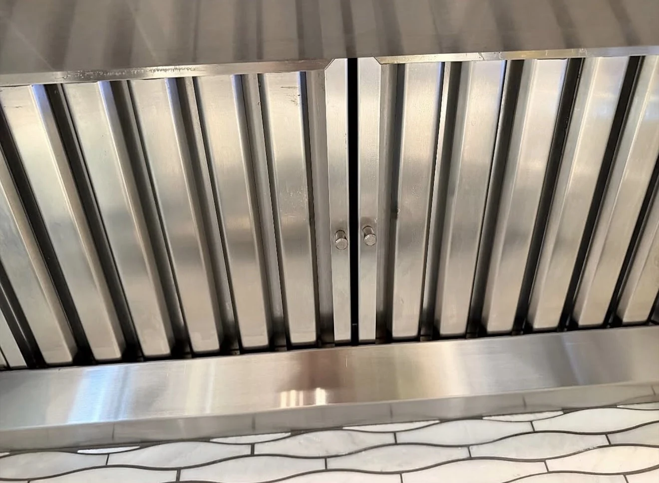 Range hood area after cleaning