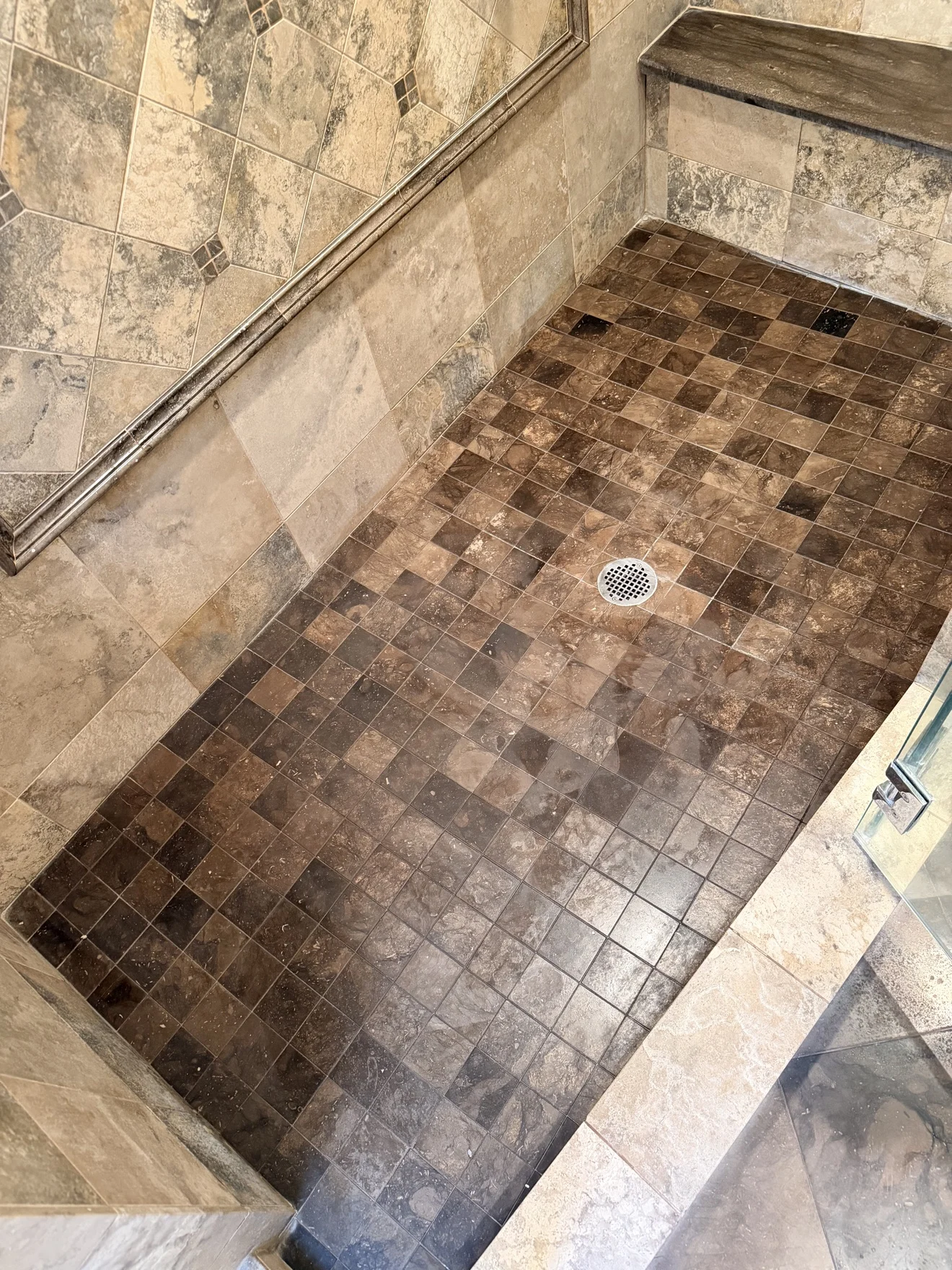 Shower floor after cleaning